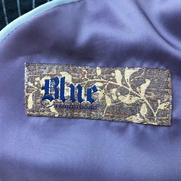 Pronto Uomo Blue Men Blazer One Button Style Sport - Picture 7 of 9